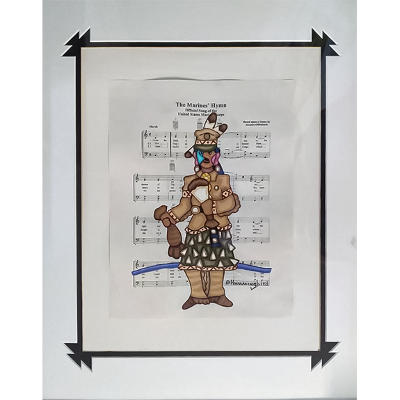 Marines Hymn (Female) Original Painting by Jesse Hummingbird