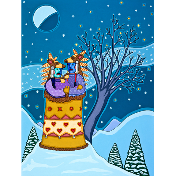 Bear Love In Winter Print Image