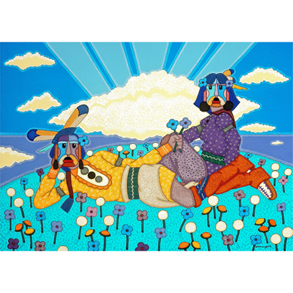 Buffalo Boy Gets His First Bite Print Image