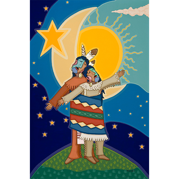 The Coyote and Racoon Sing Print Image